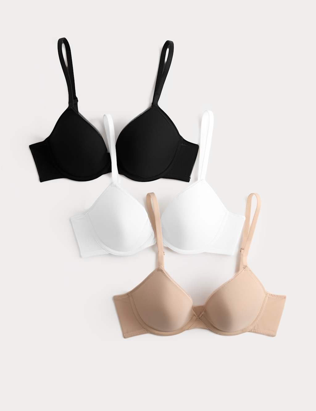 M&S Women's 3 Pack Wired Plunge Bras A-E - 40D - Black Mix