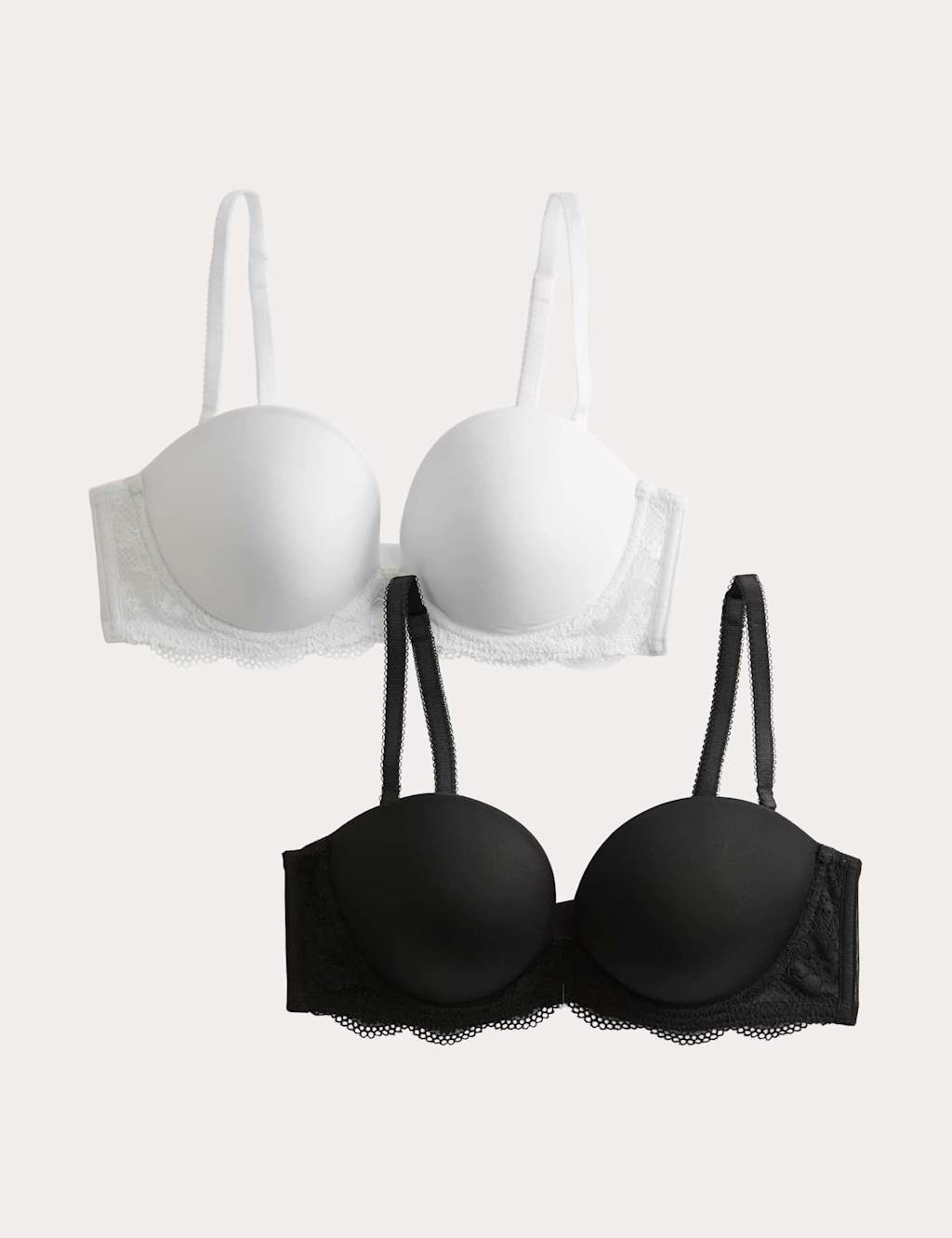 M&S 2 Pack Wired Multiway Push-Up Bras (A-E) Black Mix