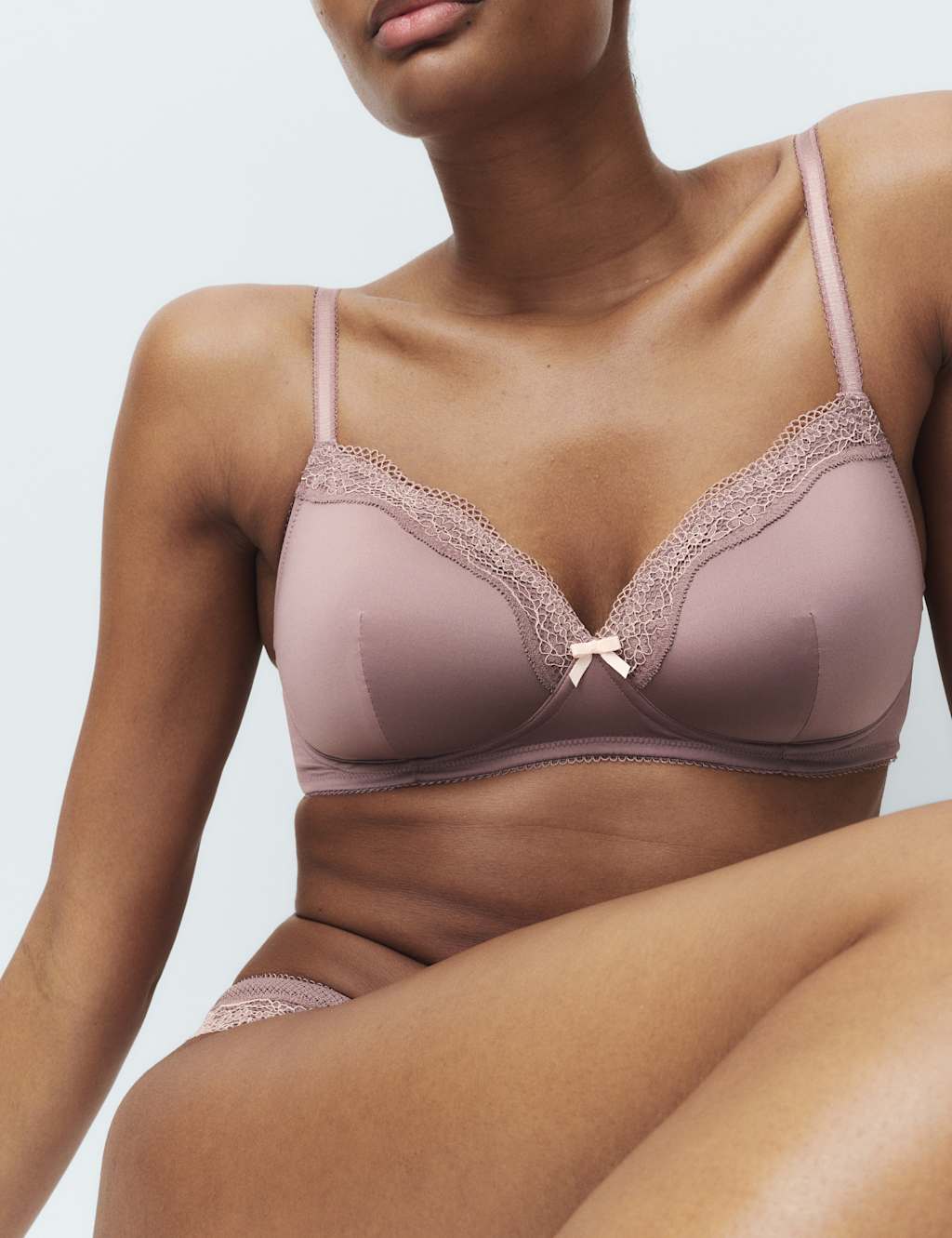 M&S Women's Jasmine Lace Non Wired Full Cup Bra A-E - 42D - Praline