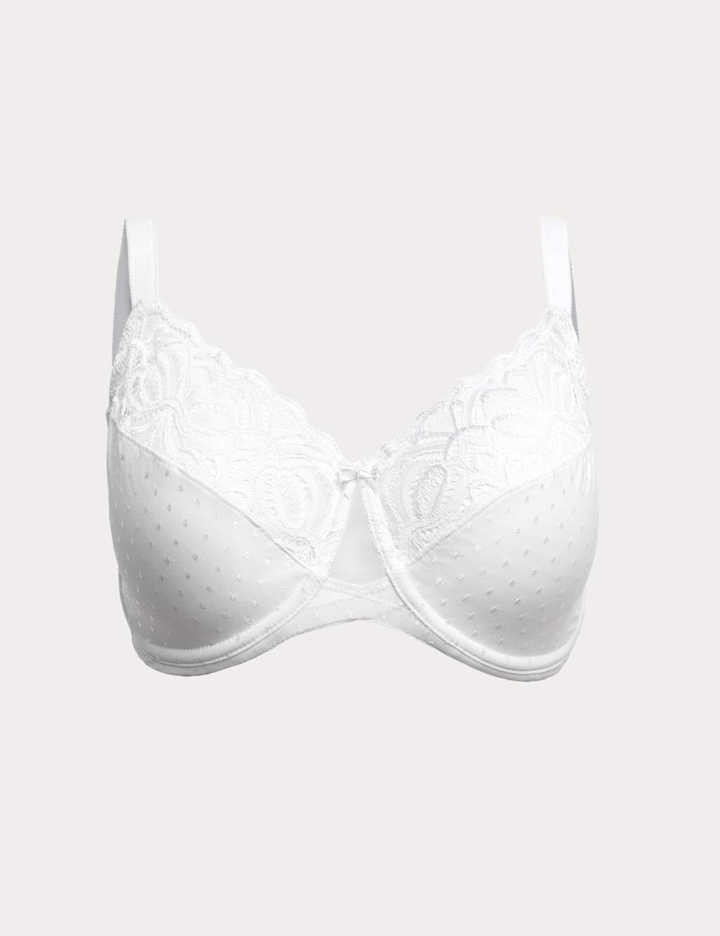 M&S Women's Amelia Lace Wired Minimiser Bra (C-H) - 36E - White