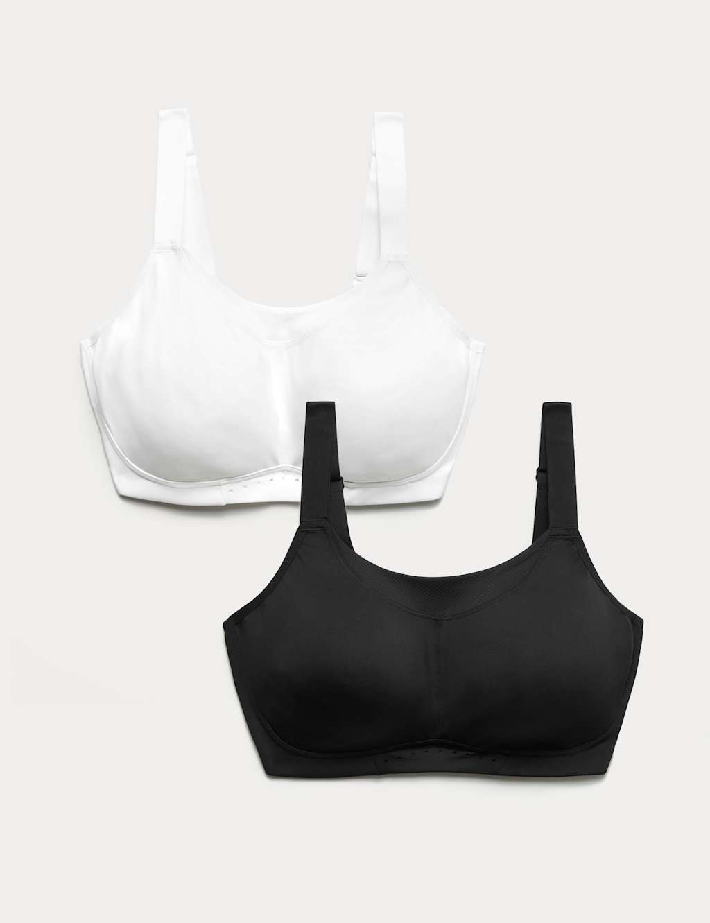 Goodmove Women's 2 Pack Ultimate Support Non Wired Sports Bras (A-H) - 38A - White Mix