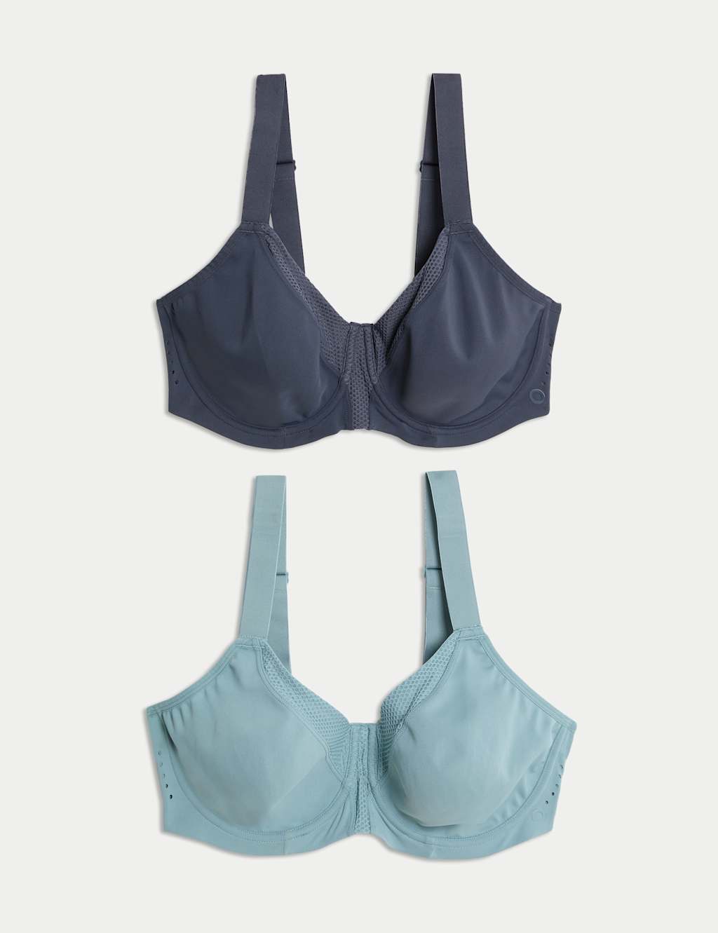 Goodmove 2 Pack Ultimate Support Wired Sports Bras (A-H) Aqua Mix