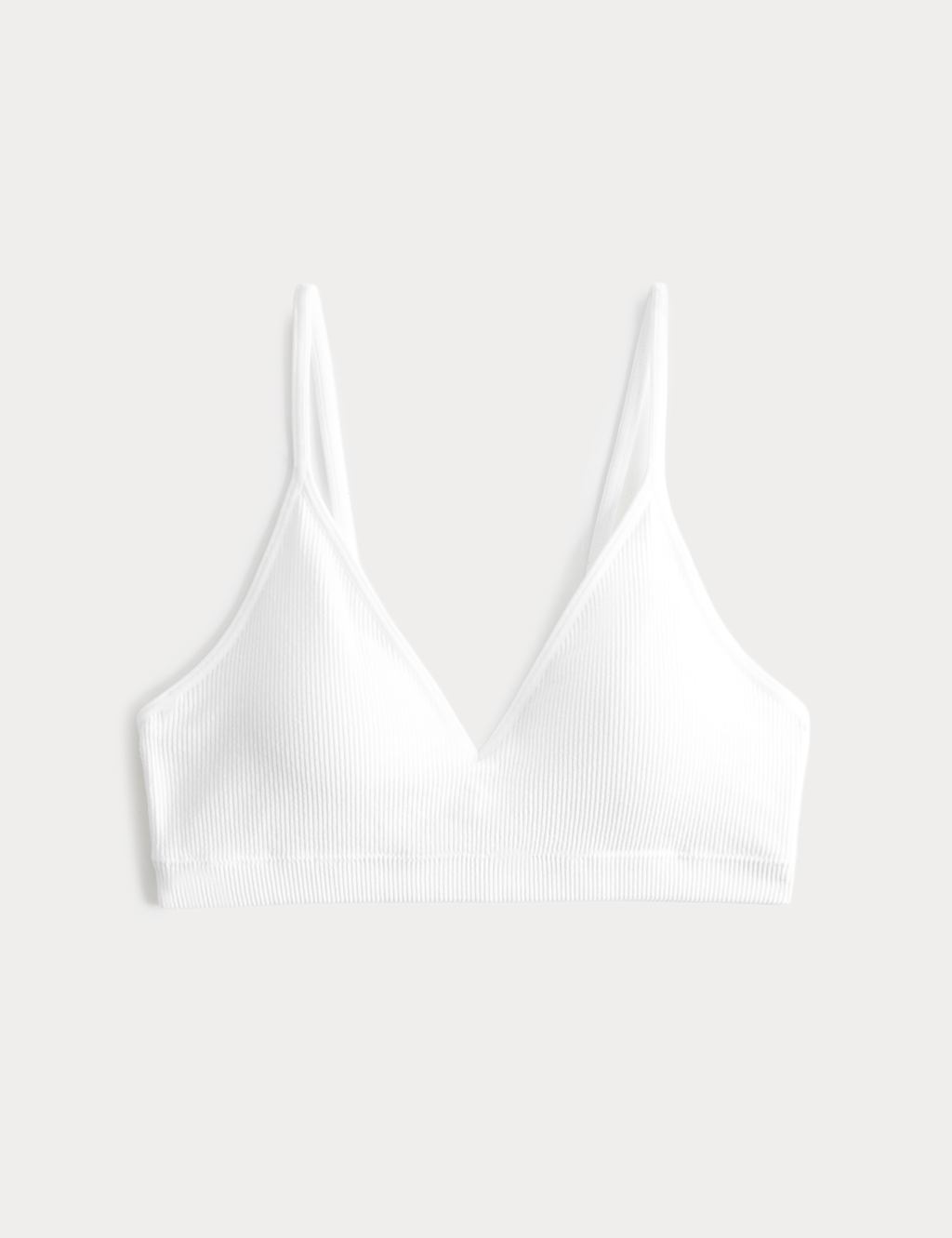 M&S Women's First Bra Seamless Ribbed Crop Top - Medium - White