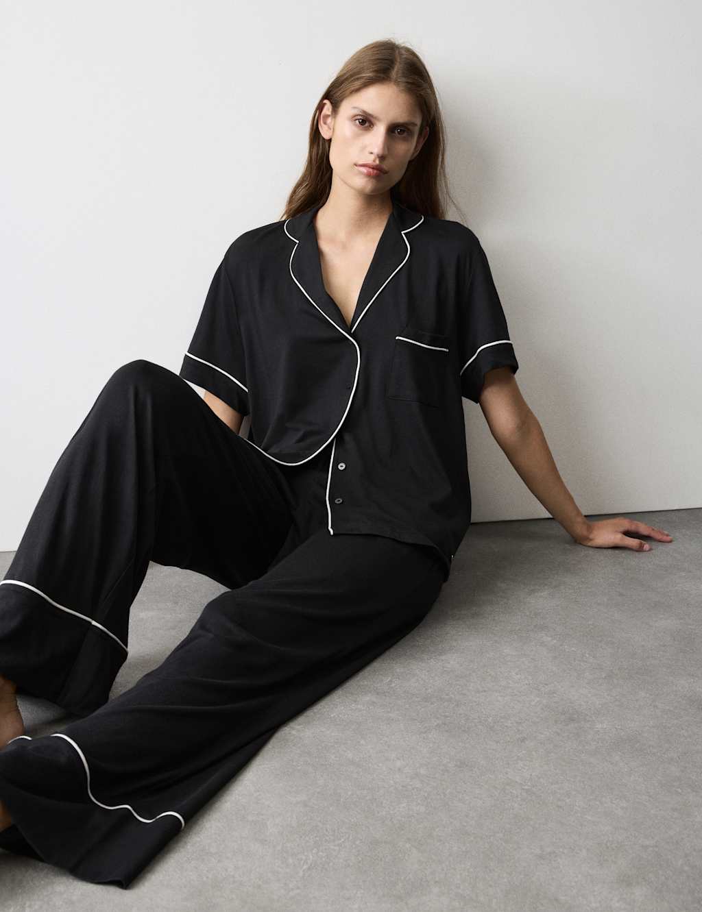 Autograph Cool Comfort Cotton Modal Pyjama Set Black