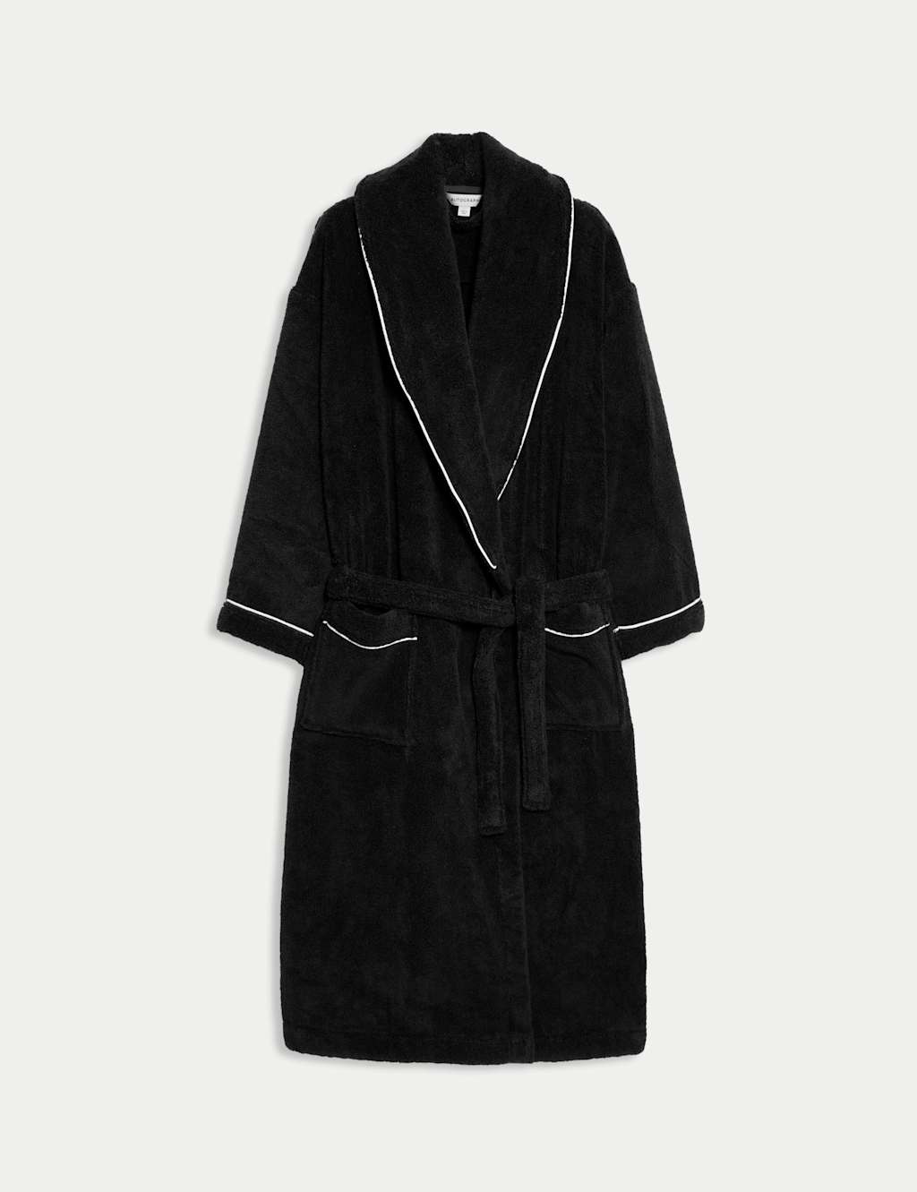 Autograph Women's Pure Cotton Towelling Dressing Gown - Small - Black