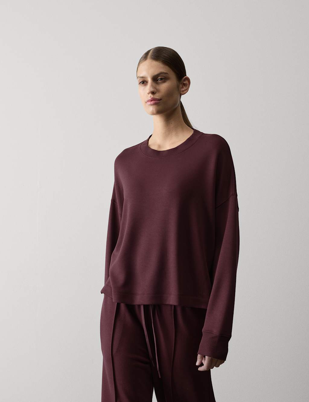 Autograph Scuba Jersey Lounge Sweatshirt Burgundy