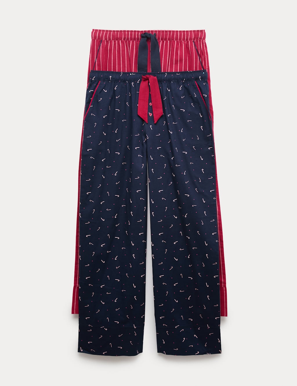 M&S 2 Pack Pure Cotton Printed Pyjama Bottoms Navy Mix