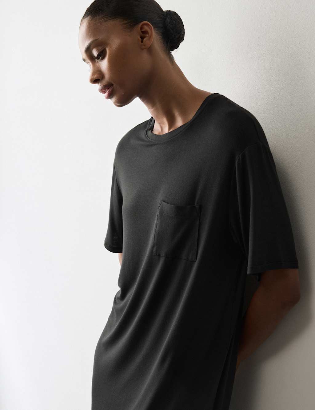 Autograph Women's Modal Rich Mini Nightshirt - Large - Black