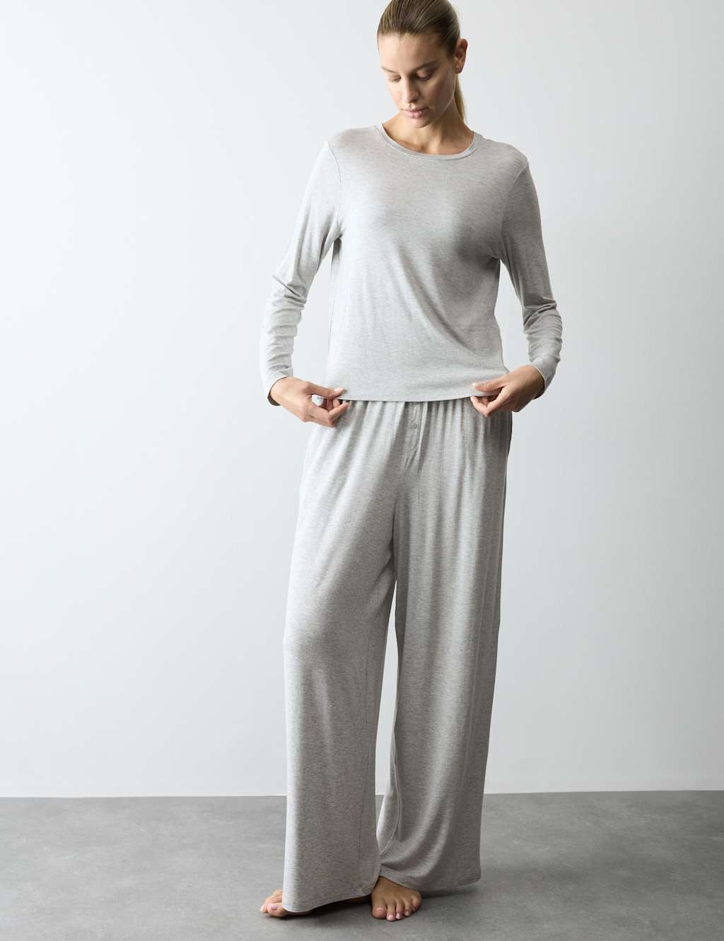 Autograph Women's Modal Rich Wide Leg Pyjama Bottoms - Medium - Grey