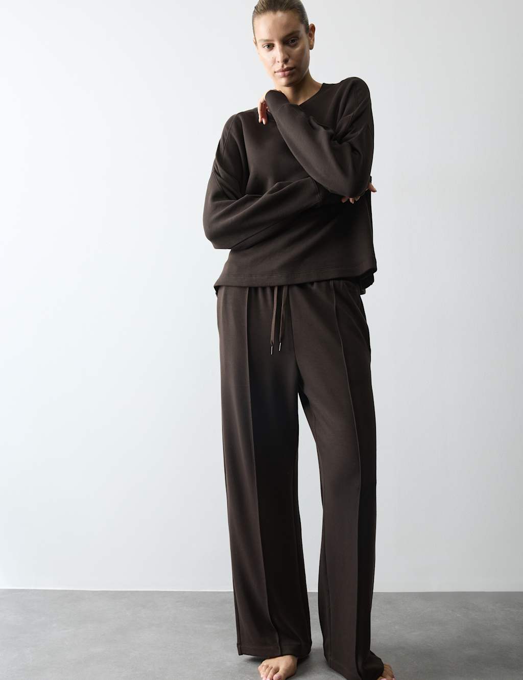 Autograph Women's Scuba Wide Leg Lounge Pants - Extra Large - Dark Chocolate
