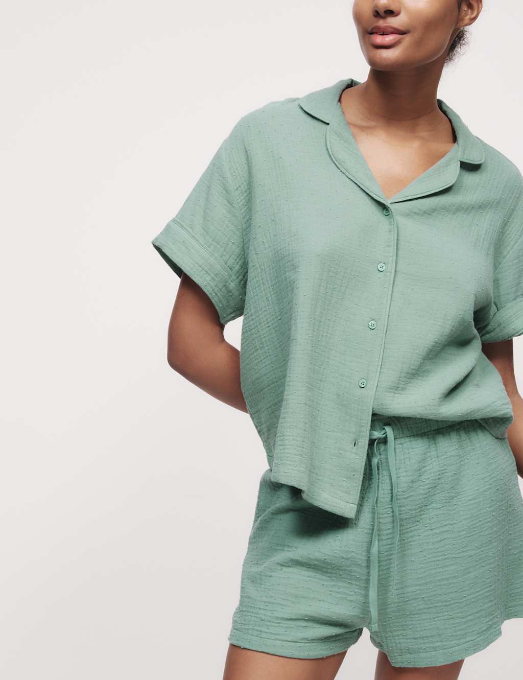 Pure Cotton Muslin Revere Shortie Set