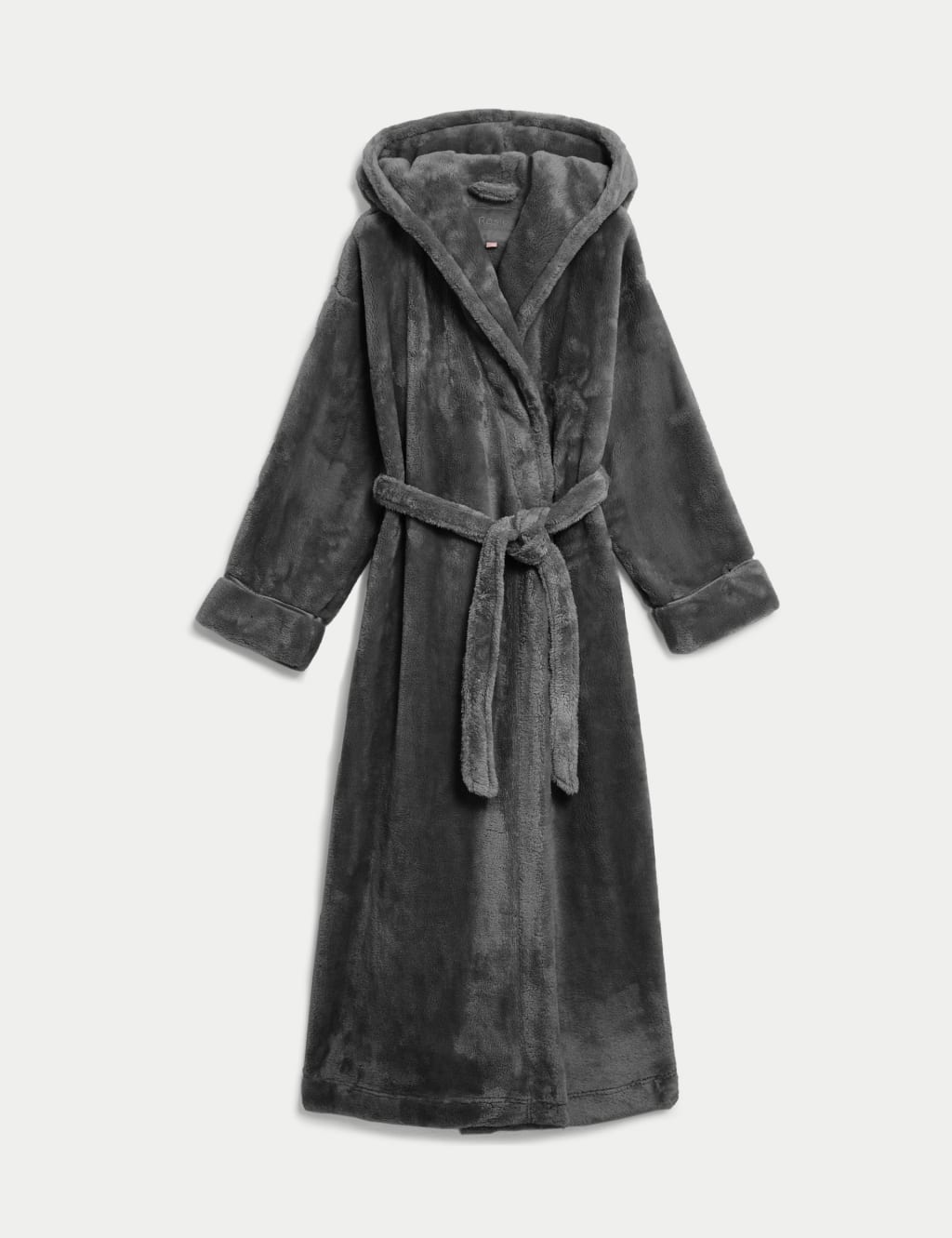 Rosie Fleece Hooded Dressing Gown Charcoal