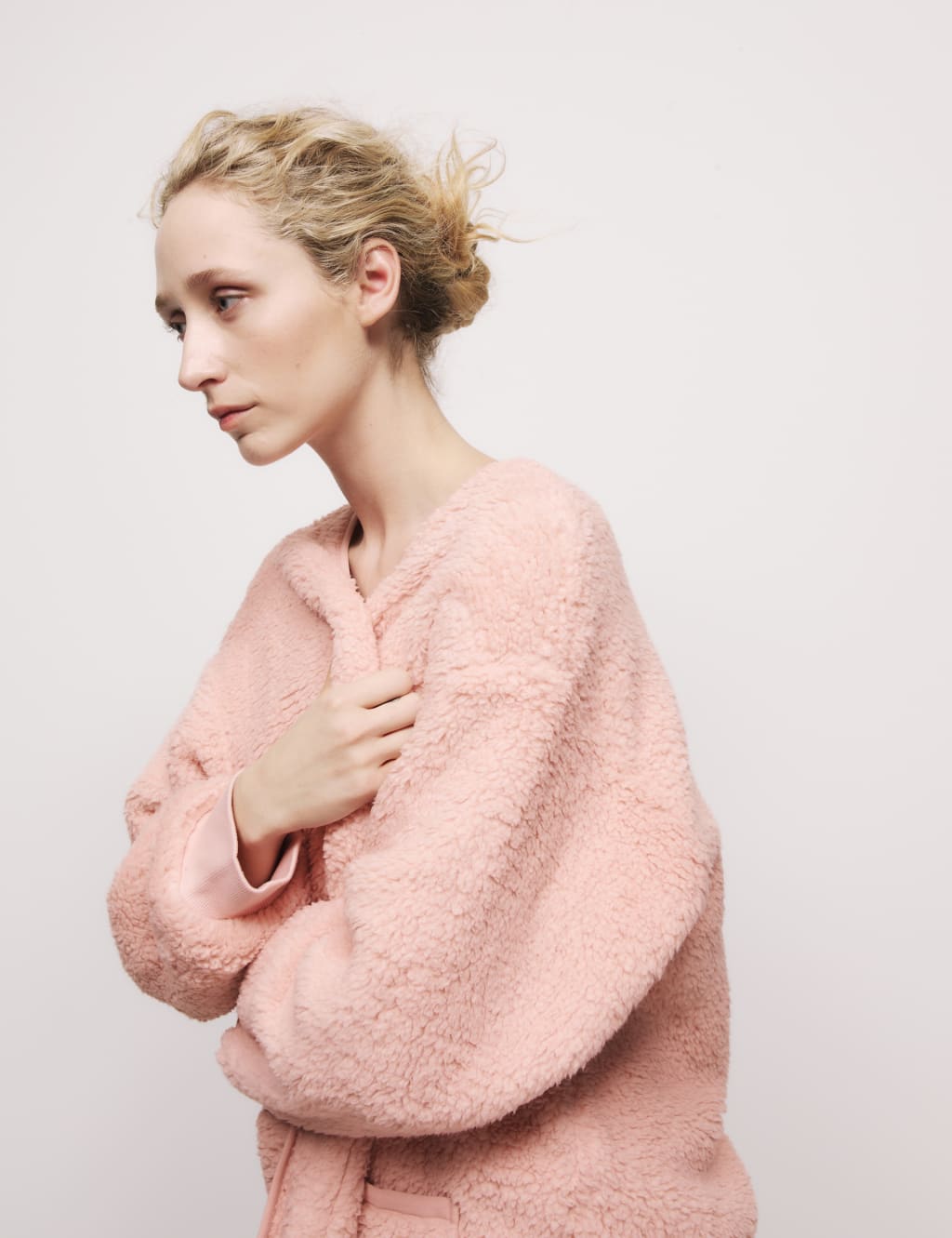 Short fleece dressing gown jacket discount