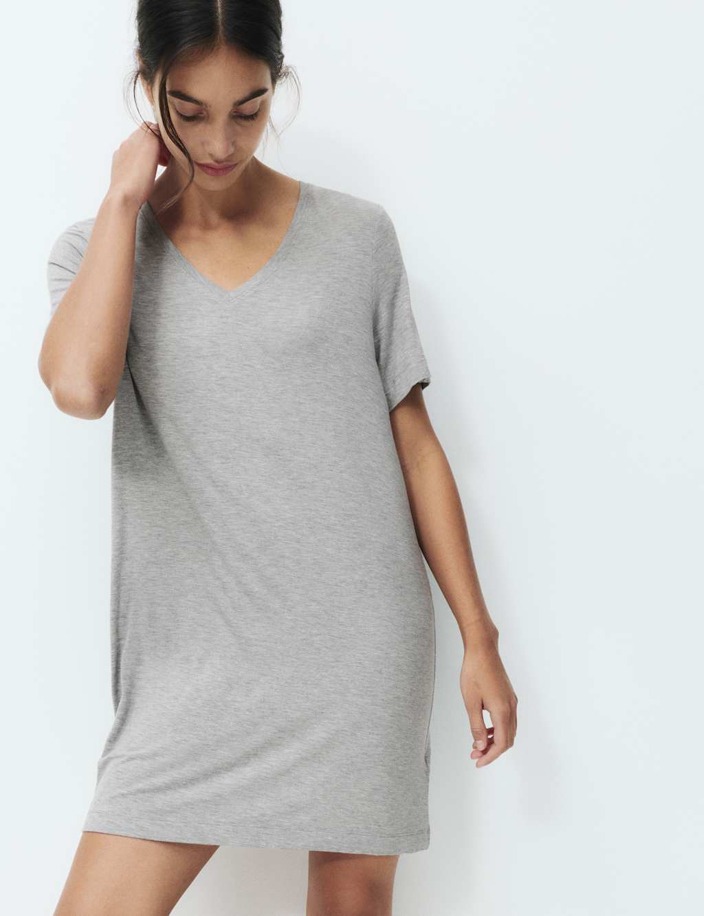 Body by M&S Lace Detail Nightshirt Grey
