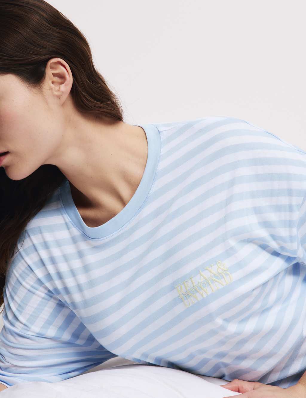 Cotton Modal Striped Short Nightshirt