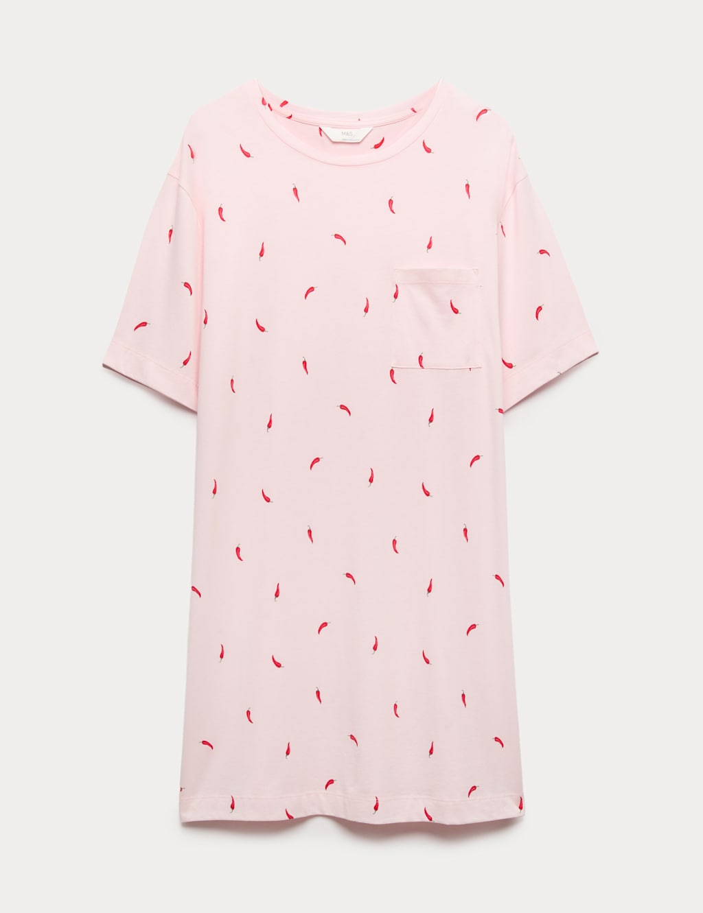 M&S Women's Cotton Modal Printed Minishirt - Small - Pink Mix