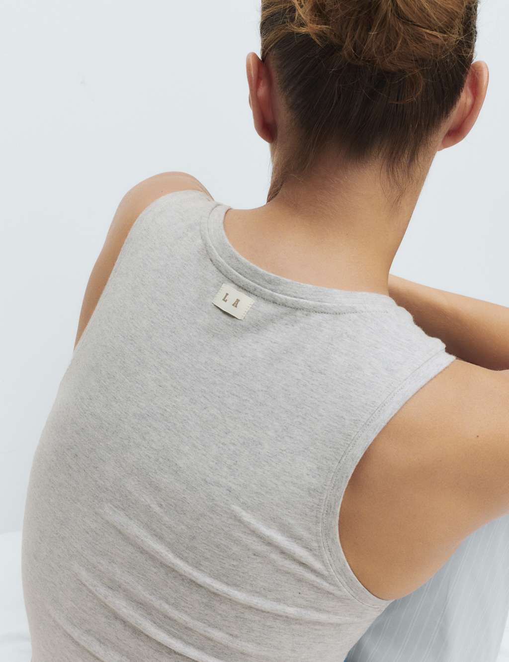 M&S Cotton Rich Pyjama Vest Grey