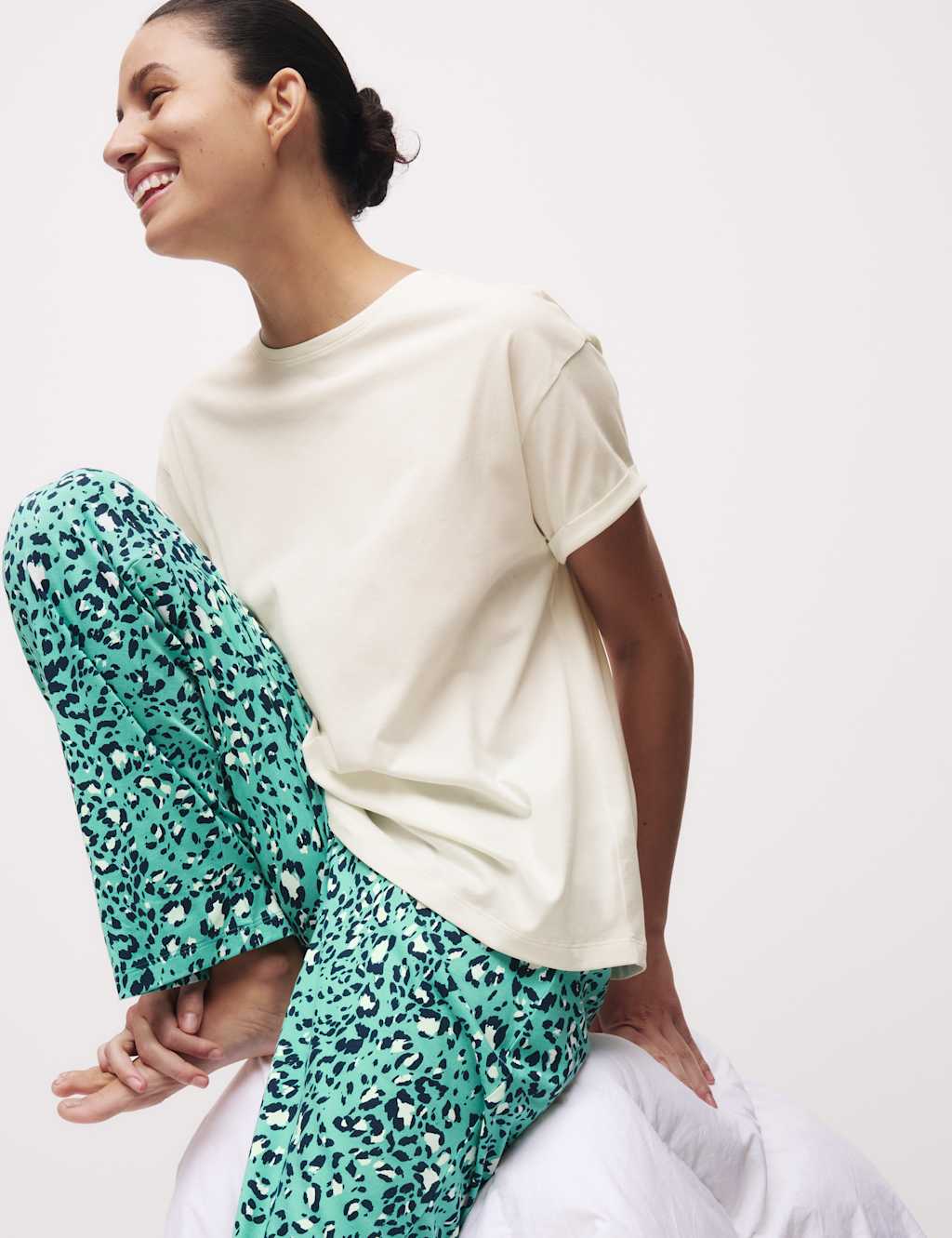 Cotton Rich Leaf Print Pyjama Set