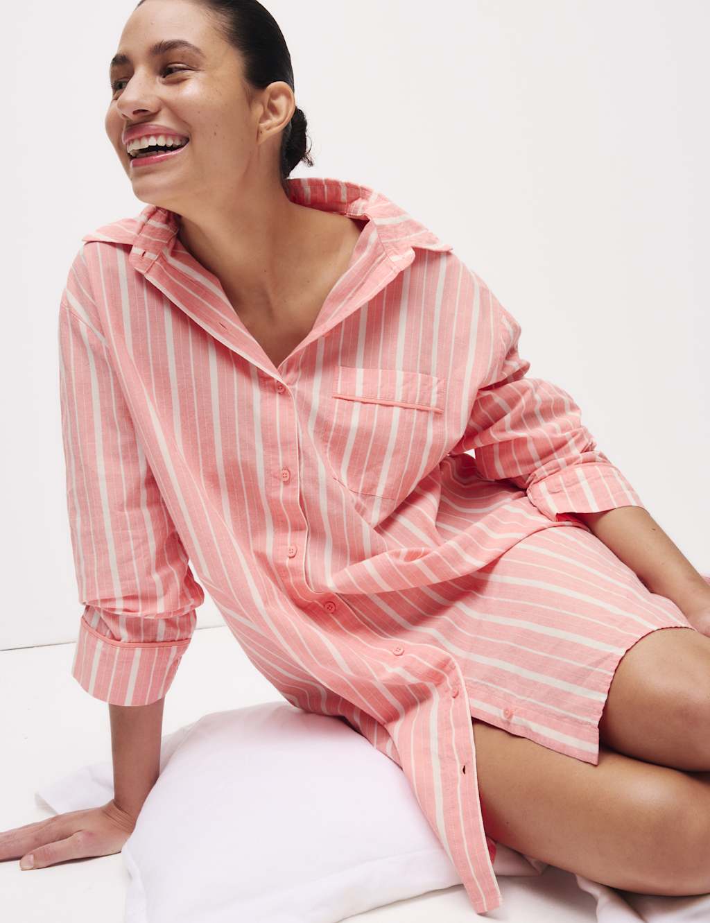 Pure Cotton Striped Nightshirt