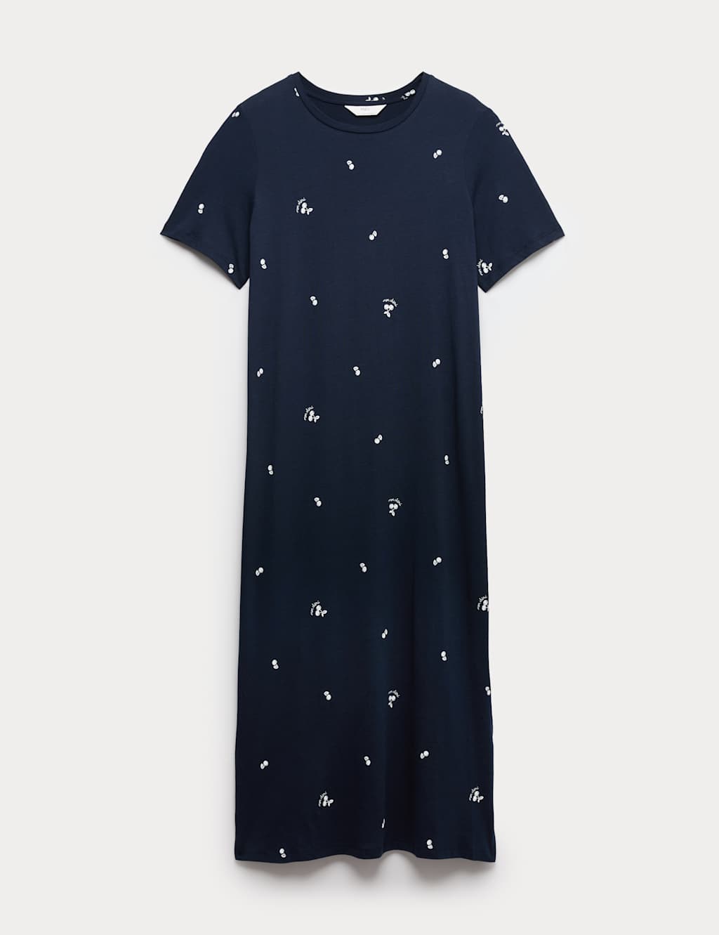 M&S Women's Cotton Modal Printed Nightdress - Extra Small - Navy Mix