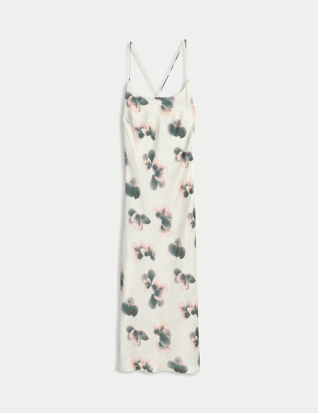 Satin Floral Long Chemise