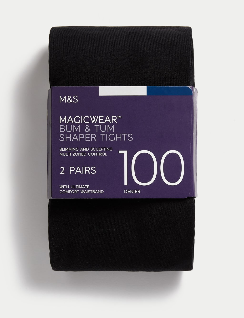 M&S Women's 2 Pack 100 Denier Magicwear Opaque Tights - Small - Black