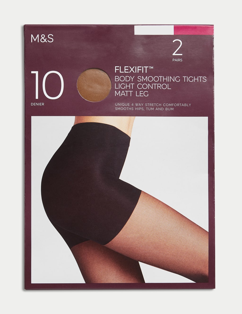 2pk Flexifit™ 10 Denier Light Control Sheer Tights