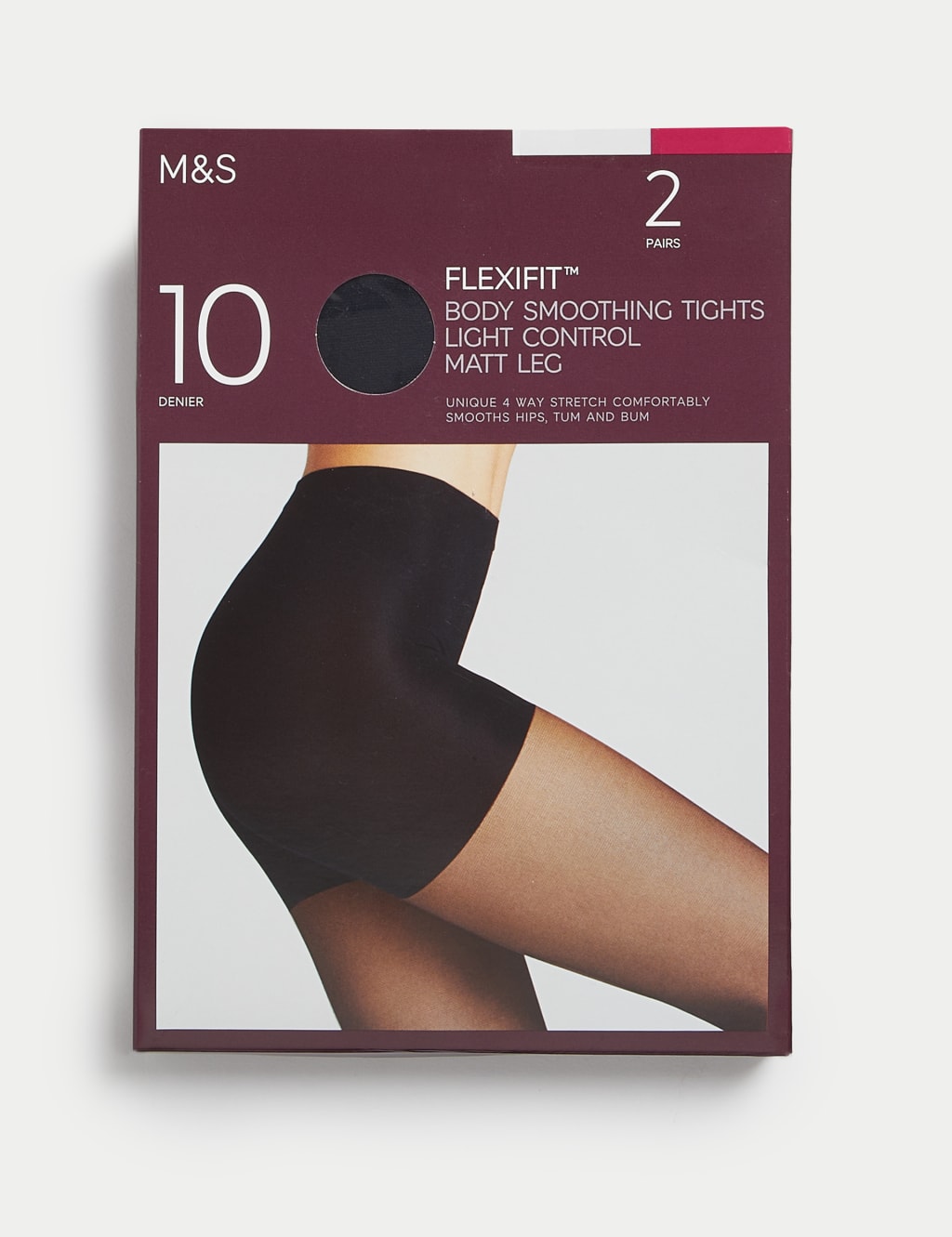 2pk Flexifit™ 10 Denier Light Control Sheer Tights