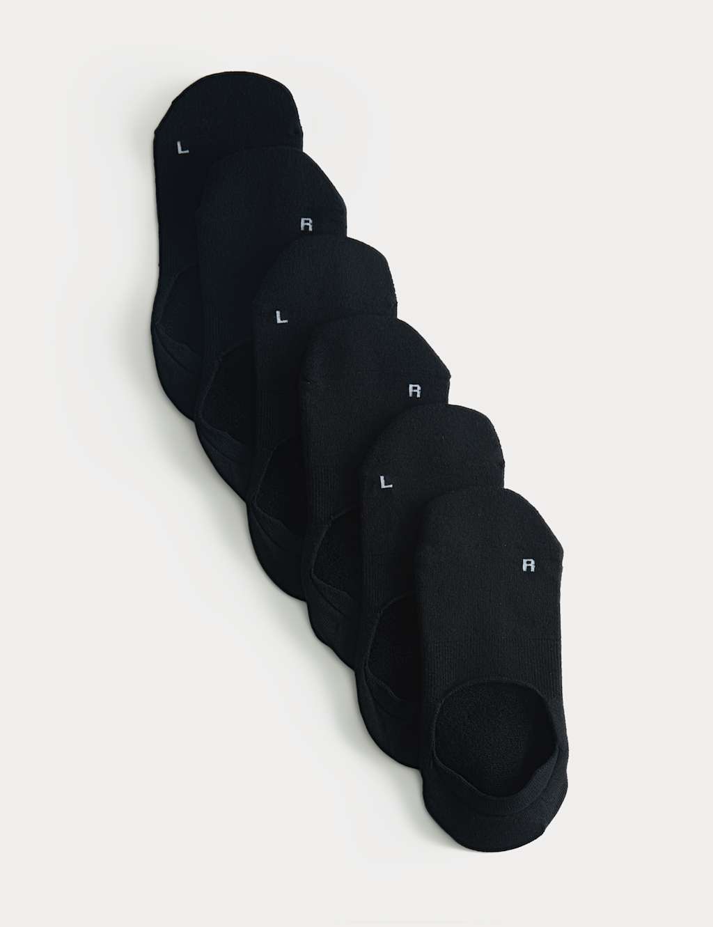 Goodmove Women's 3 Pack Invisible Cushioned Trainer Liners - 3-5 - Black