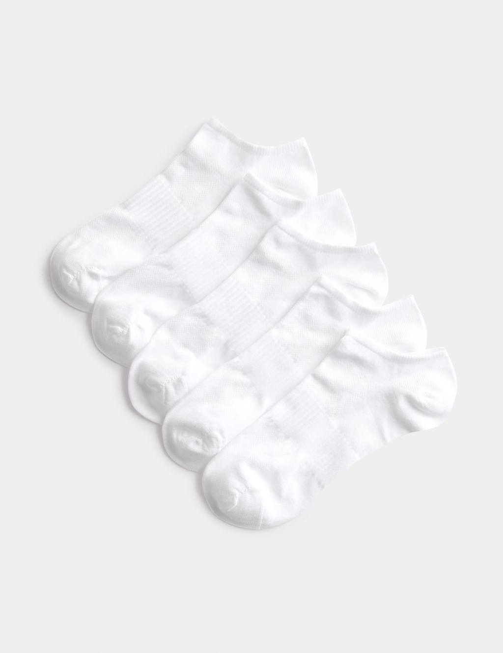 Goodmove Women's 5 Pack Microfibre Trainer Liners - 3-5 - White