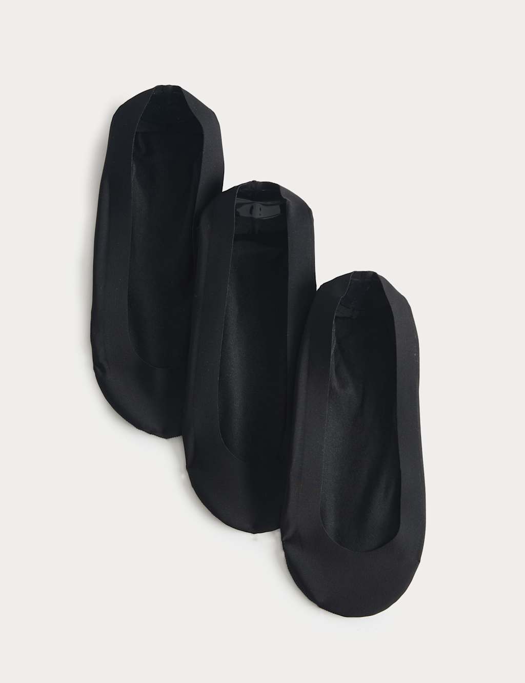M&S Women's 3 Pack Cotton Blend Footsies - 6-8 - Black