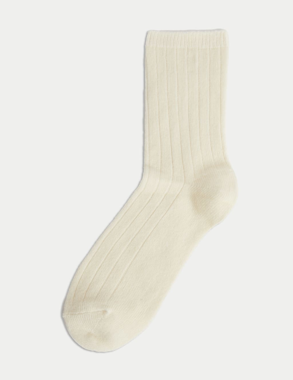 Cashmere Blend Ribbed Ankle High Socks