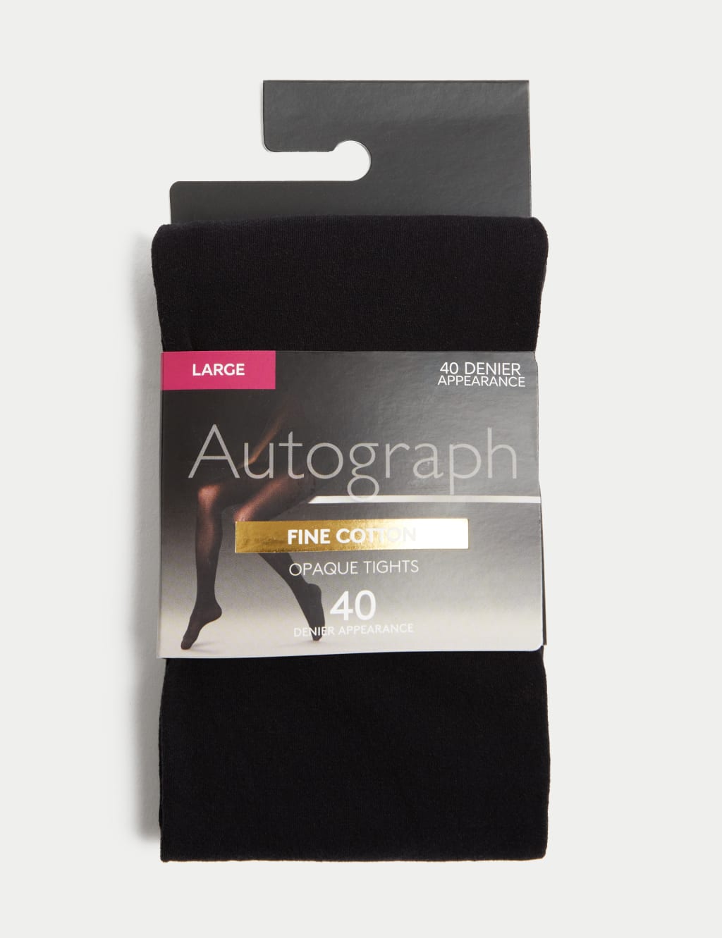Autograph Women's 40 Denier Fine Cotton Opaque Tights - Black, Black