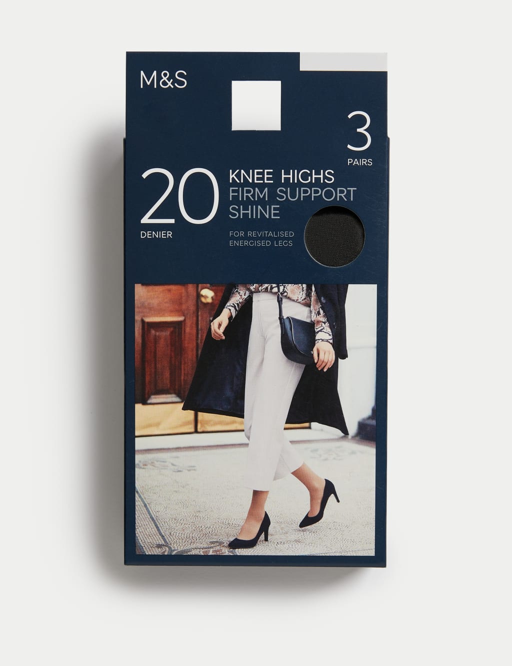 3pk 20 Denier Firm Support Knee Highs