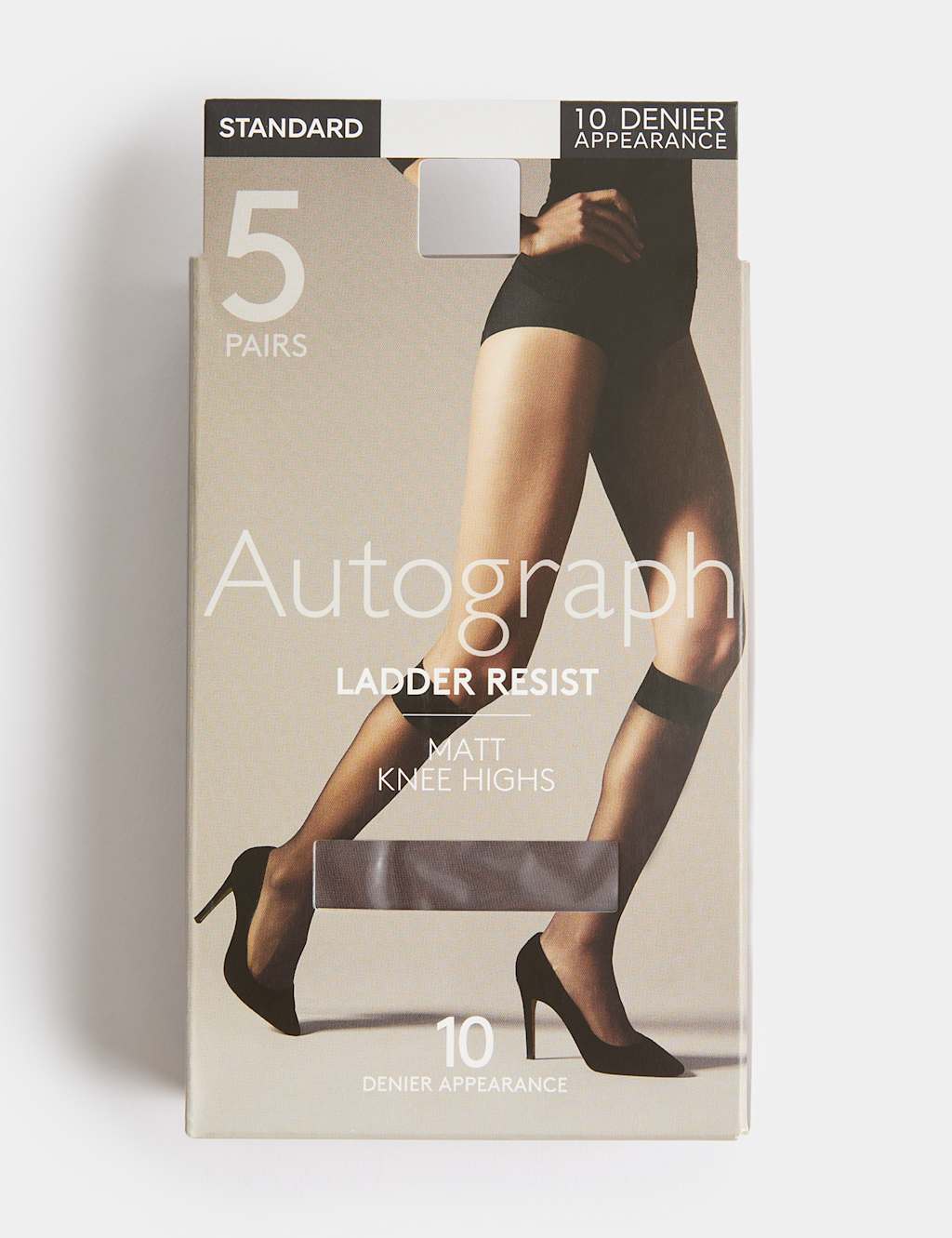 Autograph Women's 5pk 10 Denier Ladder Resist Matt Knee Highs - Rich Quartz