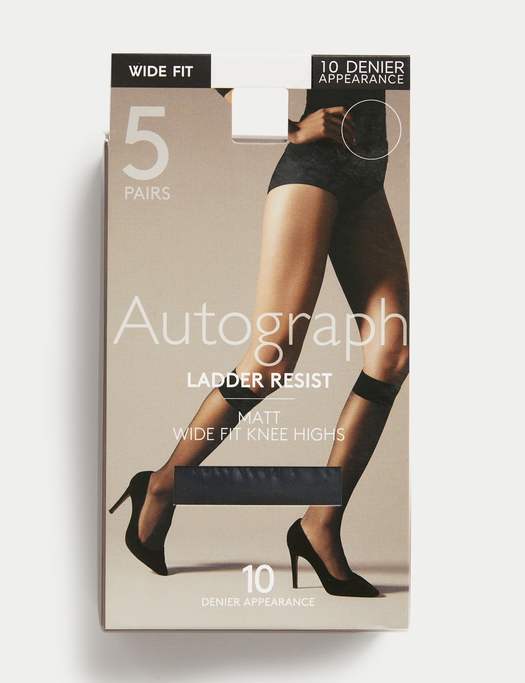 5pk 10 Denier Ladder Resist Matt Knee Highs