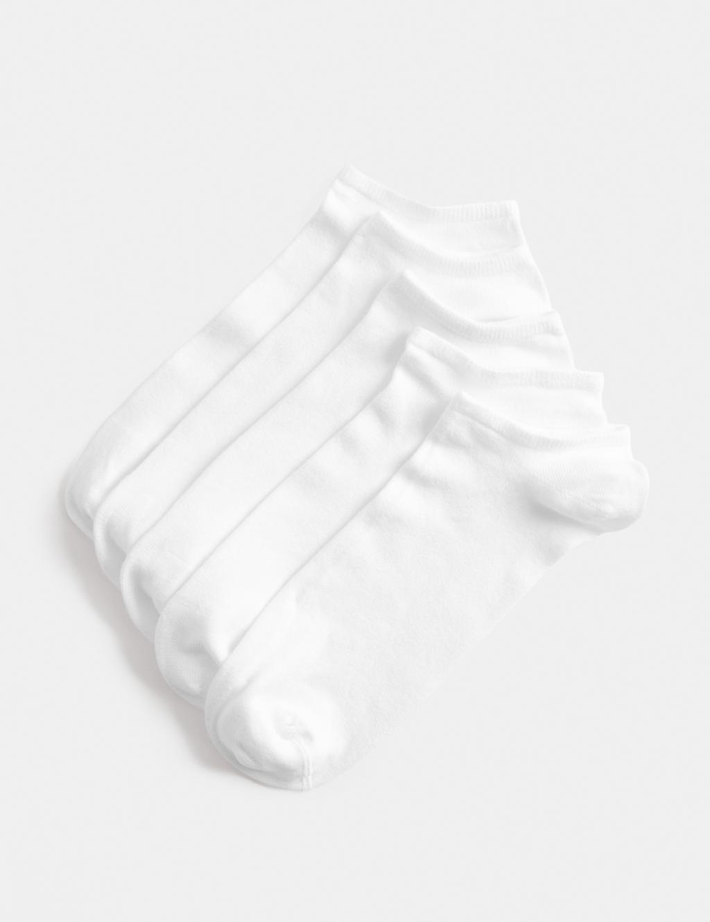 M&S Women's 5pk Supersoft Trainer Liners - 6-8 - White