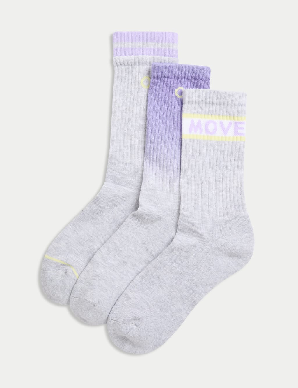 3pk Cotton Blend Ankle High Socks