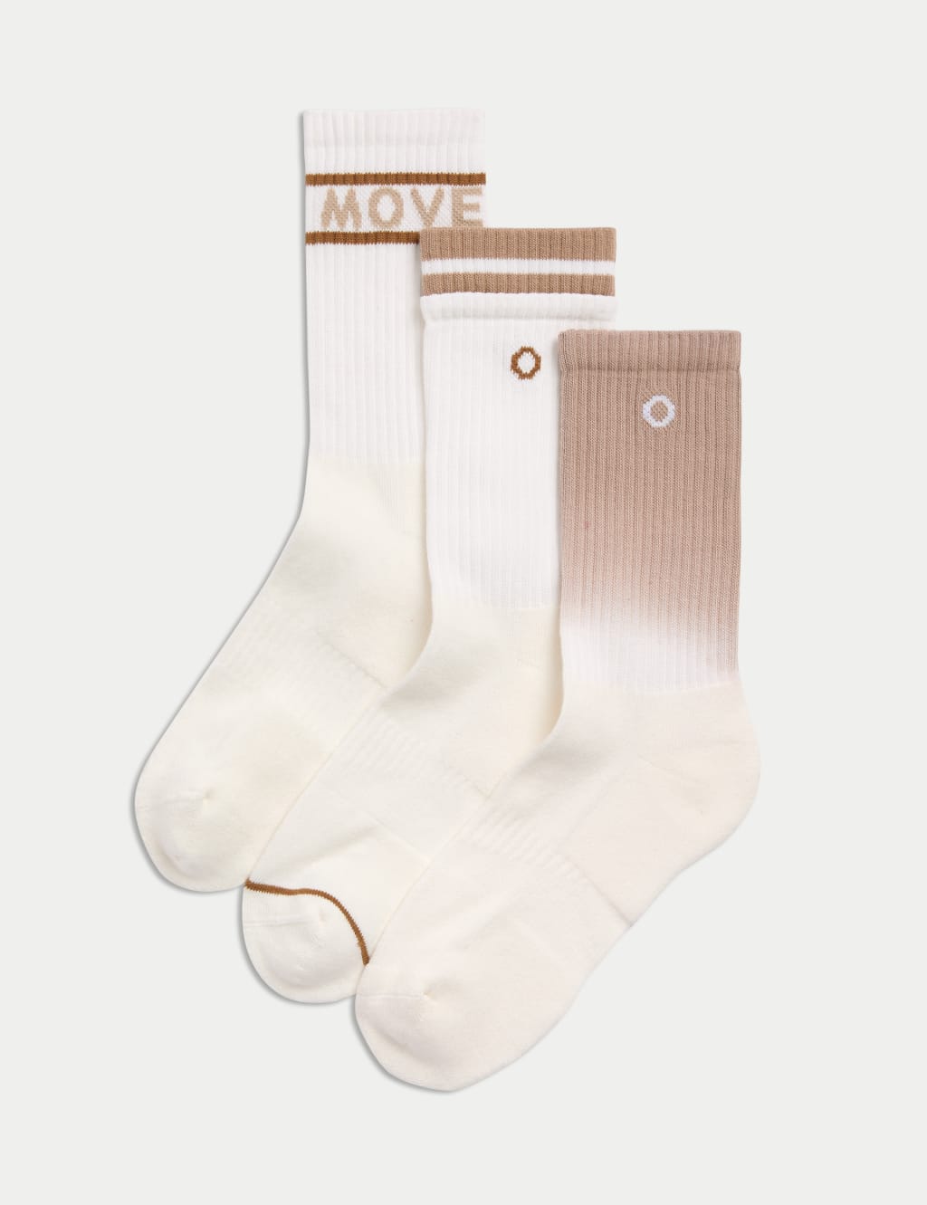 3pk Cotton Blend Ankle High Socks