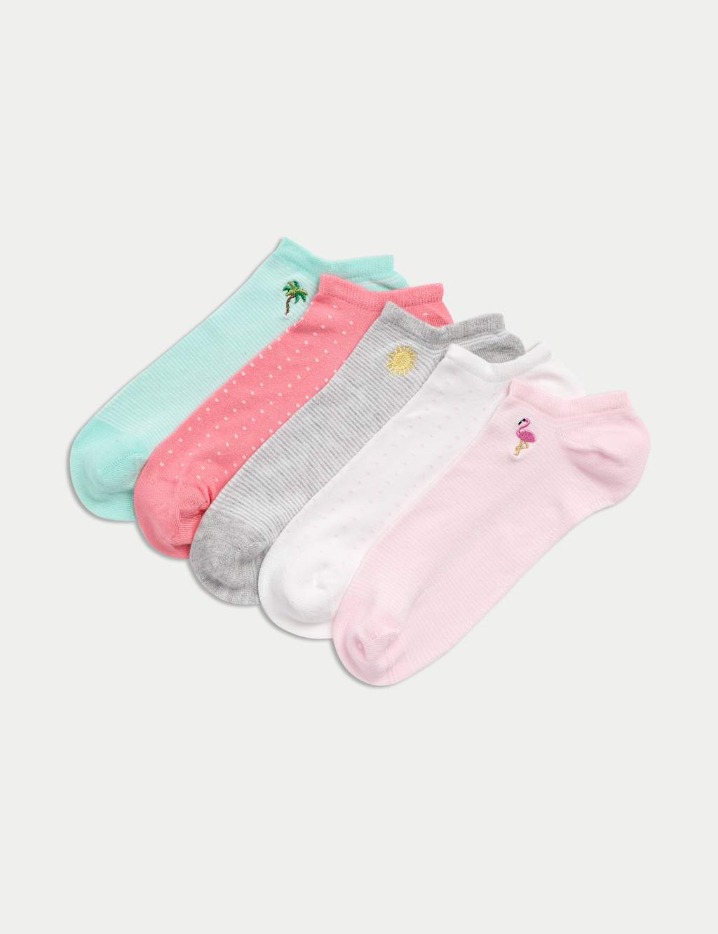 5pk Tropical Embroidered Trainer Liners™