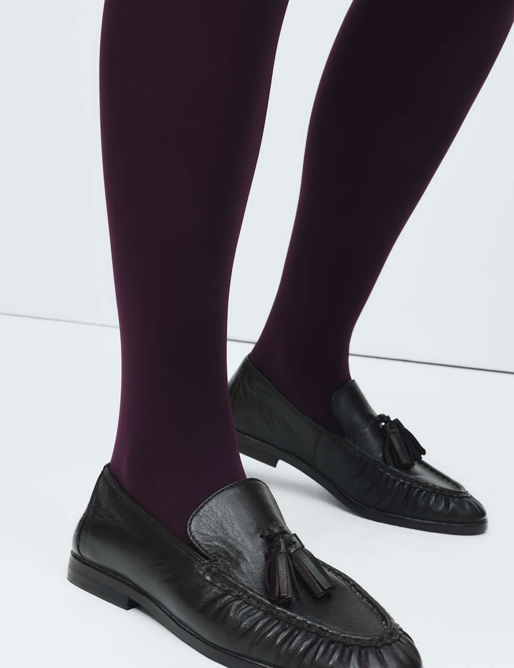 M&S 60 Denier Opaque Tights Dark Grape