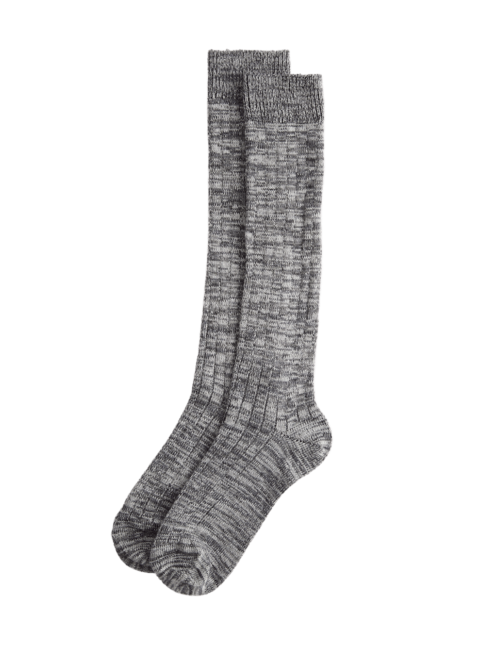 M&S Women's 2 Pack Thermal Knee High Socks - 3-5W - Charcoal Mix