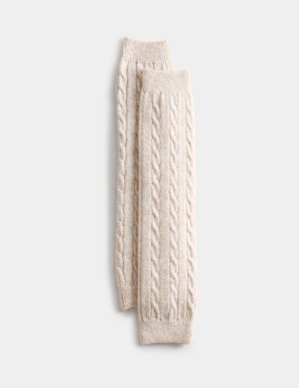 M&S Cable Knit Leg Warmers Oatmeal