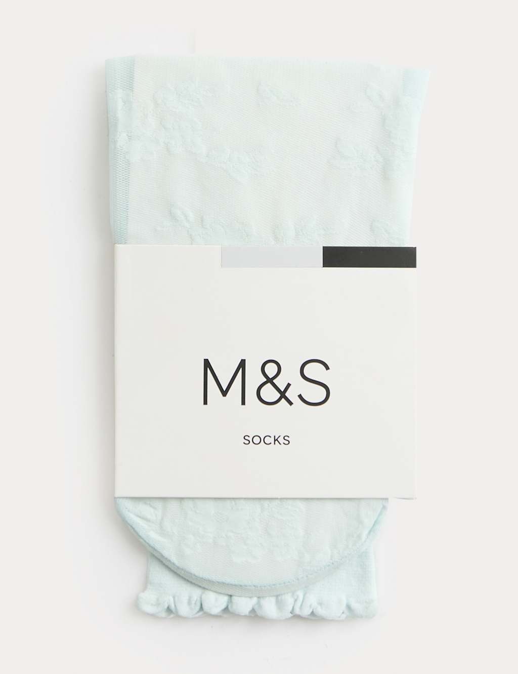 M&S Women's Floral Lace Ankle High Socks - Light Blue