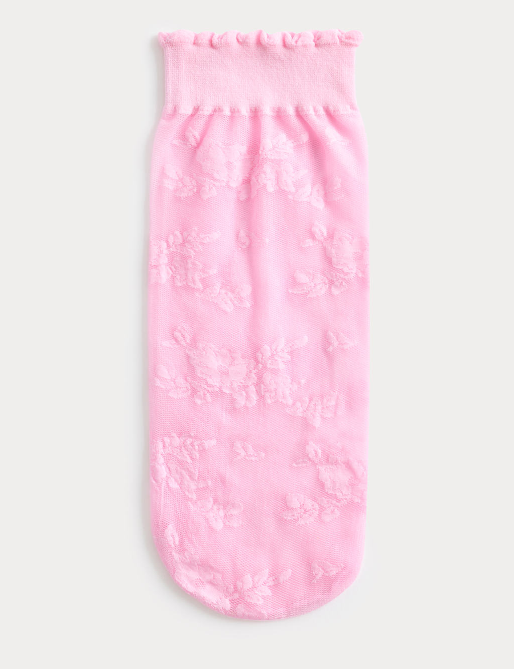 M&S Women's Floral Lace Ankle High Socks - Sugar Pink