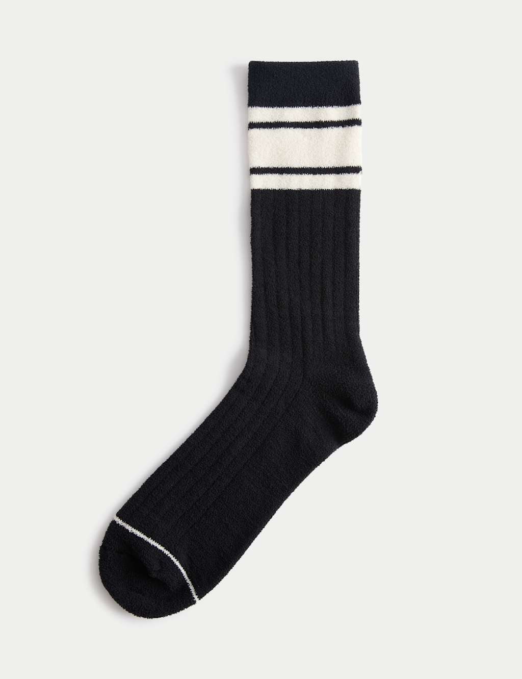 Goodmove Cosy Striped Ankle High Socks Black Mix