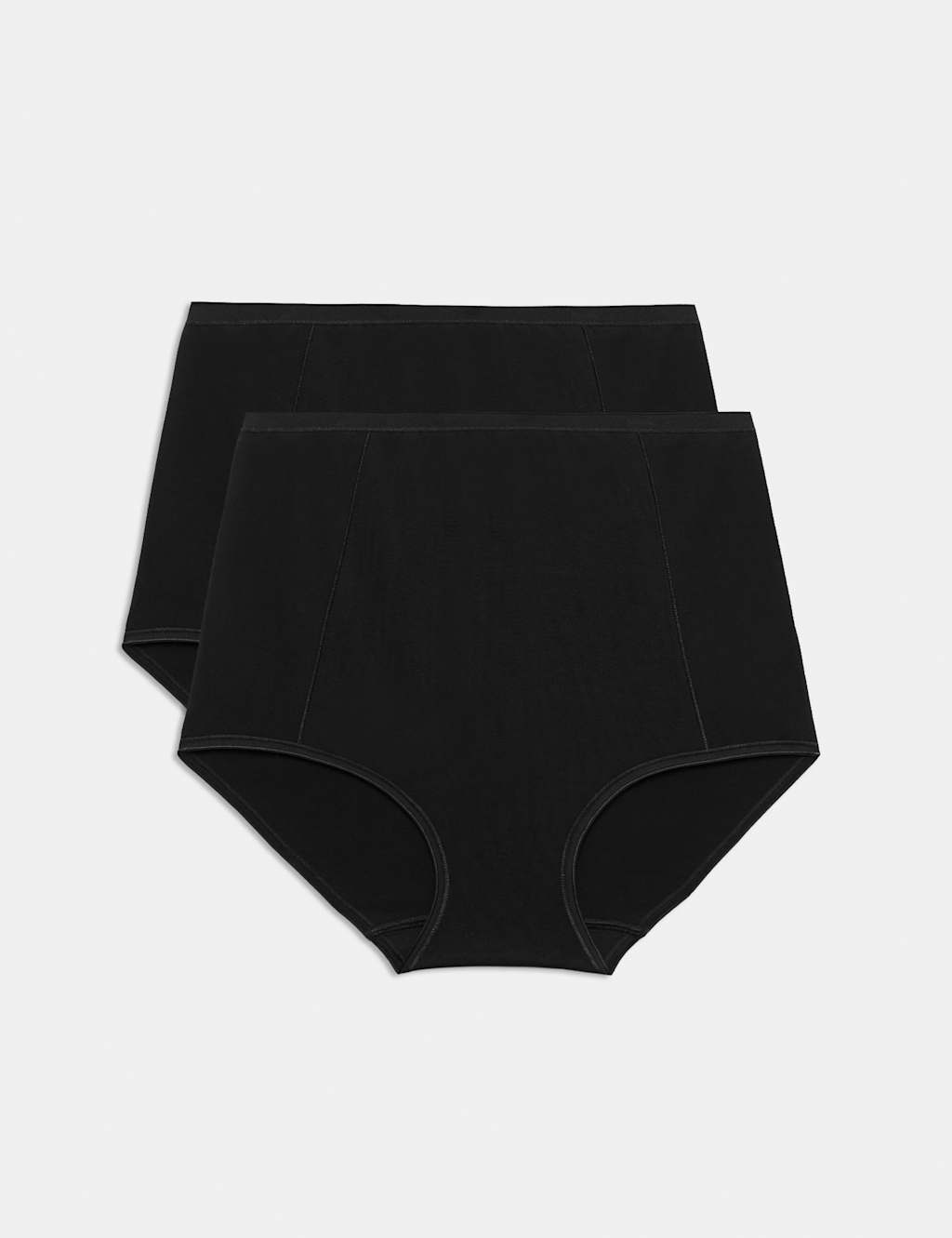 M&S Women's 2 Pack Firm Control Full Briefs - 8 - Black