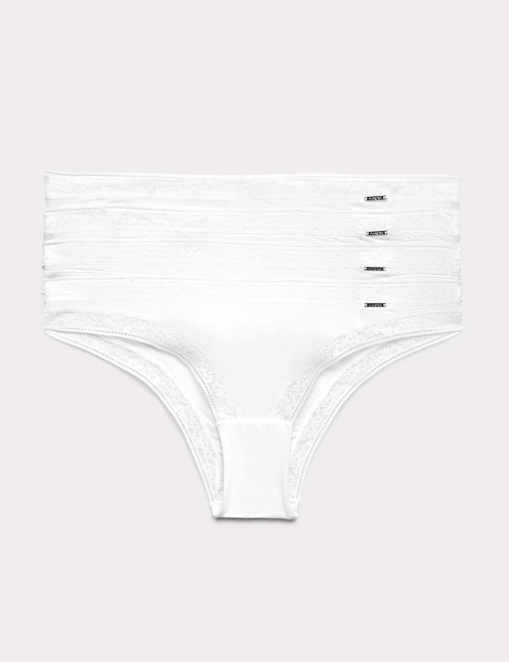 Autograph Women's 4pk Modal Blend Brazilian Knickers with Silk - 18 - White