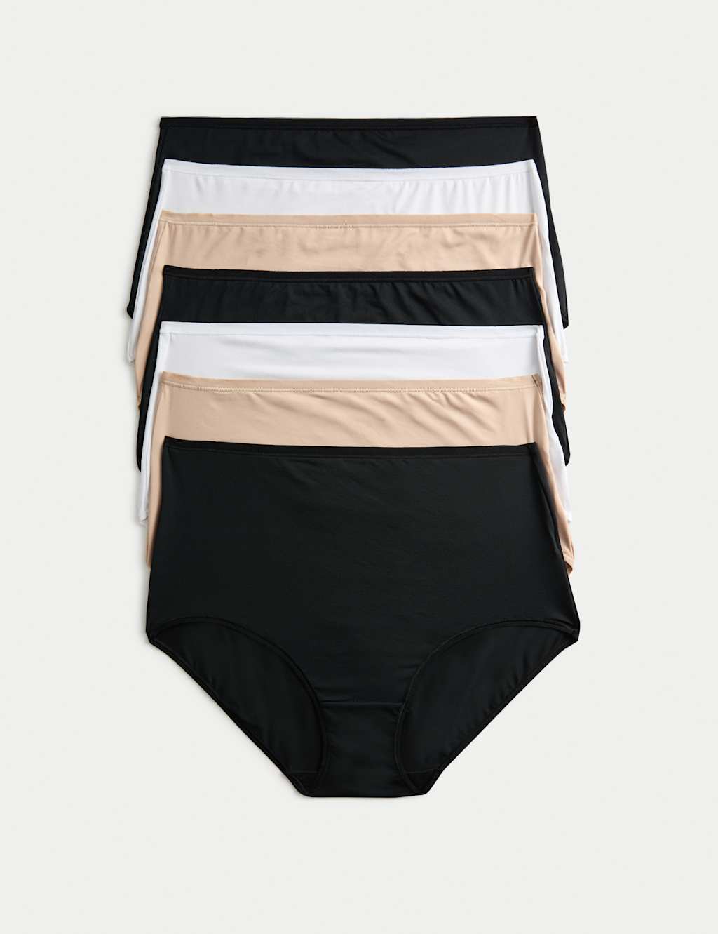 M&S Women's 7 Pack Microfibre Full Briefs - 24 - Black Mix