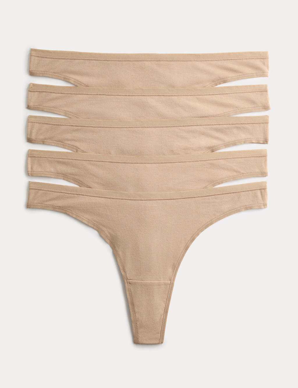 M&S Women's 5 Pack Cotton Modal Thongs - 12 - Rose Quartz